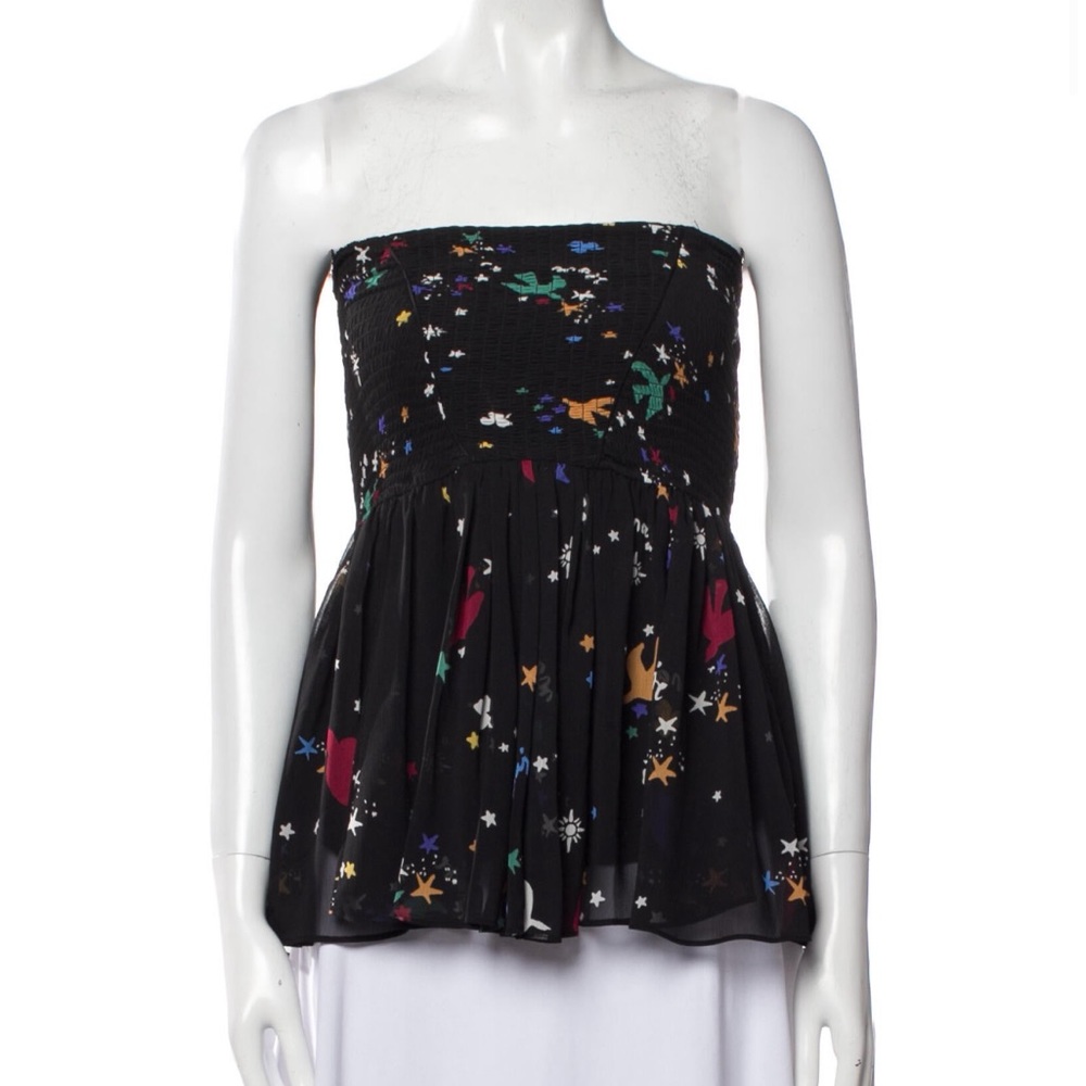 Maje printed strapless top